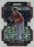 2022 Panini Prizm #133 Reid Detmers White Donut Circles Prizm Baseball Card