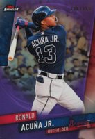 2019 Finest #33 Ronald Acuna Jr. Purple Refractor Baseball Card