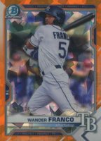 2021 Bowman Sapphire Edition Chrome Prospects #BCP57 Wander Franco Orange Baseball Card