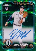 2024 Topps Chrome Sapphire Chrome Sapphire Autographs #CSAPM Parker Meadows Green Baseball Card
