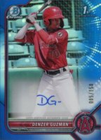 2022 Bowman Chrome Prospect Autographs #CPADG Denzer Guzman Blue Refractor Baseball Card