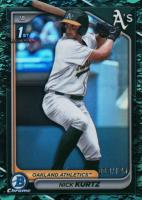 2024 Bowman Draft #BDC56 Nick Kurtz Chrome-Aqua Lunar Crater Refractor Baseball Card