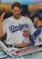 2017 Topps Chrome #25 Clayton Kershaw No Hat-Refractor Baseball Card