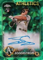 2024 Topps Chrome Sapphire Chrome Sapphire Autographs #CSATS Tyler Soderstrom Green Baseball Card