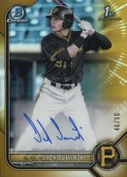 2022 Bowman Chrome Prospect Autographs #CPAJS Jack Suwinski Gold Refractor Baseball Card