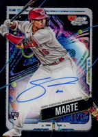 2024 Topps Chrome Cosmic Cosmic Chrome Autographs #NM Noelvi Marte Black Eclipse Baseball Card