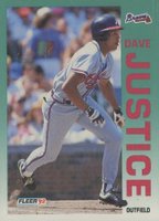 1992 Fleer #360 Dave Justice Baseball Card