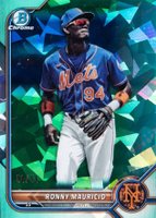 2022 Bowman Sapphire Edition Chrome Prospects #BCP16 Ronny Mauricio Aqua Baseball Card
