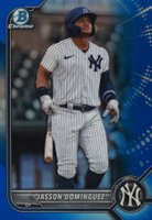 2022 Bowman Draft #BDC75 Jasson Dominguez Chrome-Blue Refractor Baseball Card