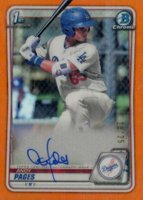 2020 Bowman Chrome Prospect Autographs #CPAAP Andy Pages Orange Refractor Baseball Card