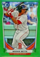 2014 Bowman Prospects  #BCP109 Mookie Betts Chrome-Green Refractor Baseball Card