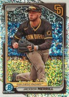 2024 Bowman Chrome Prospects #BCP145 Jackson Merrill Speckle Refractor Baseball Card