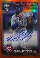 2024 Topps Chrome Rookie Autographs #RAPC Pete Crow-Armstrong Orange Refractor Baseball Card