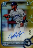2022 Bowman Chrome Prospect Autographs #CPAAO Alexander Ovalles Gold Refractor Baseball Card