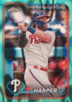 2024 Topps Chrome #62 Bryce Harper Aqua Lava Refractor Baseball Card