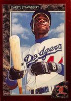 1992 Legends Magazine Inserts #47 Darryl Strawberry Hand Cut Baseball Card