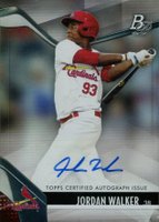 2021 Bowman Platinum Top Prospects #TOP34 Jordan Walker Autograph Baseball Card