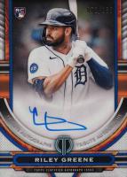 2023 Topps Tribute Tribute Autograph #TARG Riley Greene Blue Baseball Card
