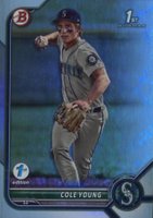 2022 Bowman Draft 1st Edition #112 Cole Young Sky Blue Foil Baseball Card