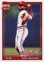 1991 Topps Tiffany #343 Jose Oquendo Baseball Card