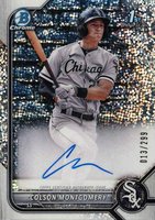 2022 Bowman Chrome Prospect Autographs #CPACMY Colson Montgomery Speckle Refractor Baseball Card