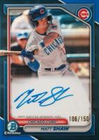 2024 Bowman Chrome Prospect Autographs #CPAMS Matt Shaw Blue Refractor Baseball Card