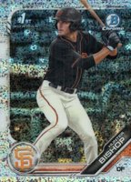 2019 Bowman Draft #BDC31 Hunter Bishop Chrome-With Bat-Sparkle Refractor Baseball Card
