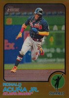 2022 Topps Heritage #223 Ronald Acuna Jr. Chrome-Gold Refractor Baseball Card
