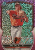 2023 Bowman Chrome Prospects #BCP227 Jackson Holliday Fuchsia Shimmer Baseball Card