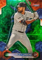 2023 Bowman's Best #30 Riley Greene Green Refractor Baseball Card