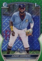 2023 Bowman Mega Box Chrome #61 Junior Caminero Green Baseball Card