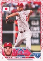 2023 Topps Baseball Japan Edition #67 Zack Wheeler Cherry Blossoms Baseball Card