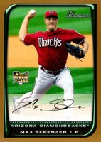 2008 Bowman Draft Picks #BDP33 Max Scherzer Gold Baseball Card