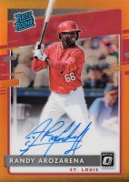 2020 Panini Donruss Optic Rated Rookies Signatures #RRSRA Randy Arozarena Orange Baseball Card