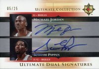 2005 Ultimate Collection Ultimate Dual Signatures #DS-JP Michael Jordan/Scottie Pippen Basketball Card