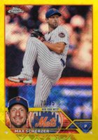 2023 Topps Chrome Logofractor Edition #148 Max Scherzer Yellow Refractor Baseball Card