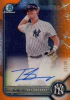 2022 Bowman Mega Box Chrome Autographs #BMATS Trey Sweeney Orange Baseball Card