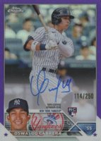 2023 Topps Chrome Update Autograph #RAOCA Oswaldo Cabrera Purple Refractor Baseball Card