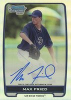 2012 Bowman Chrome Draft Picks & Prospects Autograph #BCAMF Max Fried Refractor Baseball Card