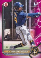 2022 Bowman Chrome Prospects #BCP79 Jackson Chourio Fuchsia Refractor Baseball Card