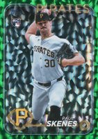 2024 Topps Update #US100 Paul Skenes Green Crackle Foil Board Baseball Card