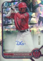 2022 Bowman Chrome Prospect Autographs #CPADG Denzer Guzman Atomic Refractor Baseball Card