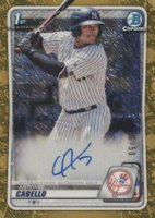2020 Bowman Chrome Prospect Autographs #CPAAC Antonio Cabello Gold Shimmer Baseball Card