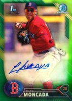 2016 Bowman Prospect Autographs #YM Yoan Moncada Chrome-Green Refractor Baseball Card