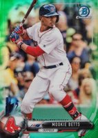 2017 Bowman Chrome #63 Mookie Betts Green Refractor Baseball Card