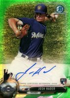2017 Bowman Chrome Autograph Rookies #JHA Josh Hader Green Refractor Baseball Card