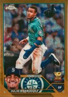 2023 Topps Chrome Logofractor Edition #200 Julio Rodriguez Gold Refractor Baseball Card