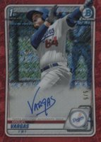 2020 Bowman Chrome Prospect Autographs #CPAMV Miguel Vargas Red Shimmer Baseball Card