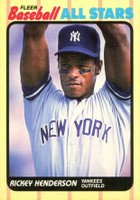 1989 Fleer Baseball All-Stars #20 Rickey Henderson Baseball Card