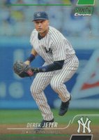 2022 Topps Stadium Club Chrome #35 Derek Jeter Green Refractor Baseball Card